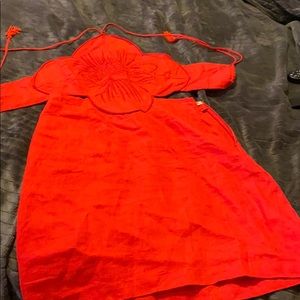 Elegant Red Backless Dress